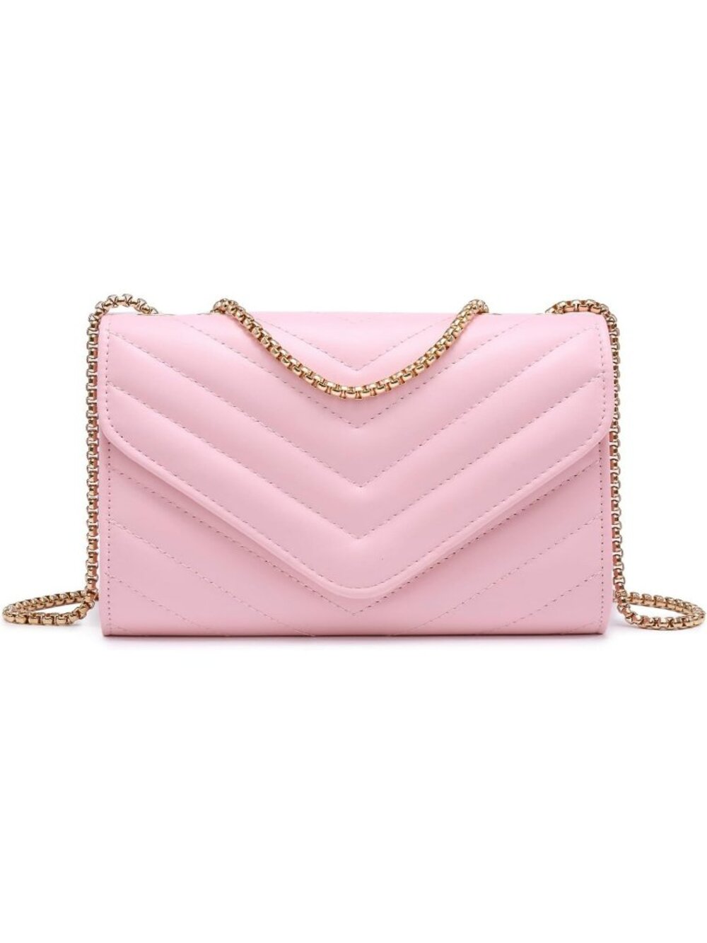 Women's Pink Small Quilted Stylish Clutch Purses Evening Crossbody Bags